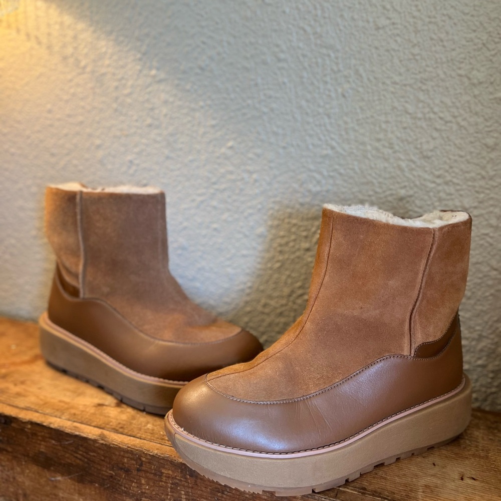 FitFlop Sheepskin/Leather Ankle Boots
